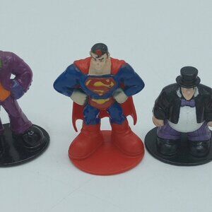 DC Super Friends Mini Figures 9pc Lot Superman Batman Robin Joker Cake Toppers
